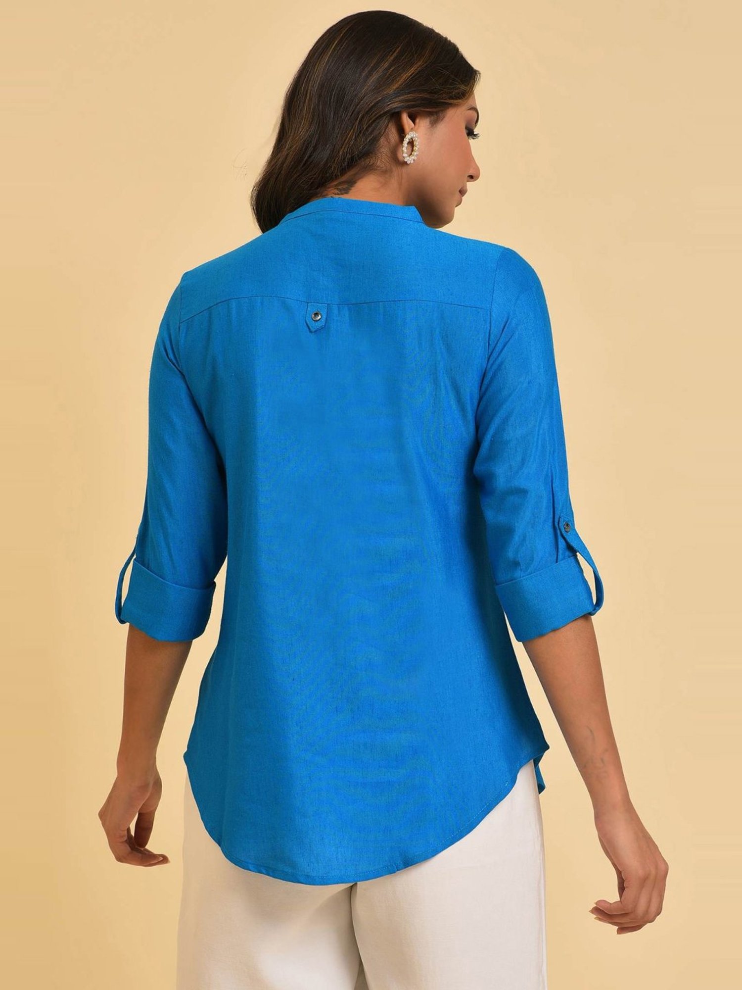 W Blue Cotton Top