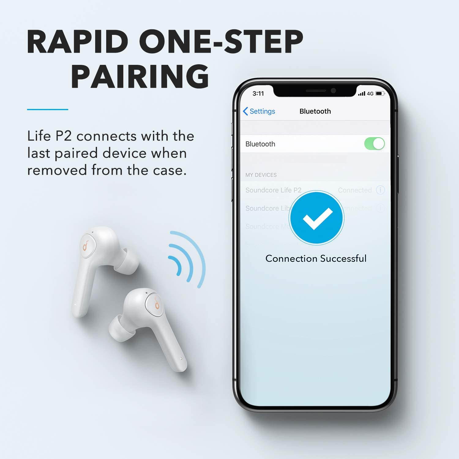 Anker Soundcore Life P2 True Wireless Earbuds with 4 Microphones, CVC 8.0 Noise Reduction, Graphene Drivers for Clear Sound, USB C, 40H Playtime, IPX7 Waterproof