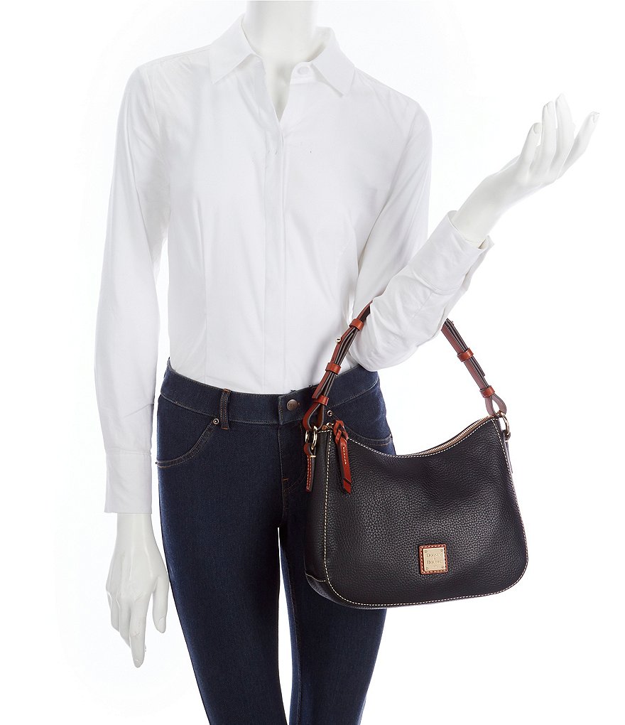 Dooney & Bourke Pebble Collection Small Kiley Leather Zip Top Hobo Bag