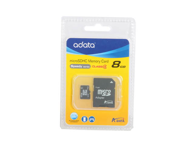 ADATA 8GB microSDHC Flash Card Model microSD HC 8G