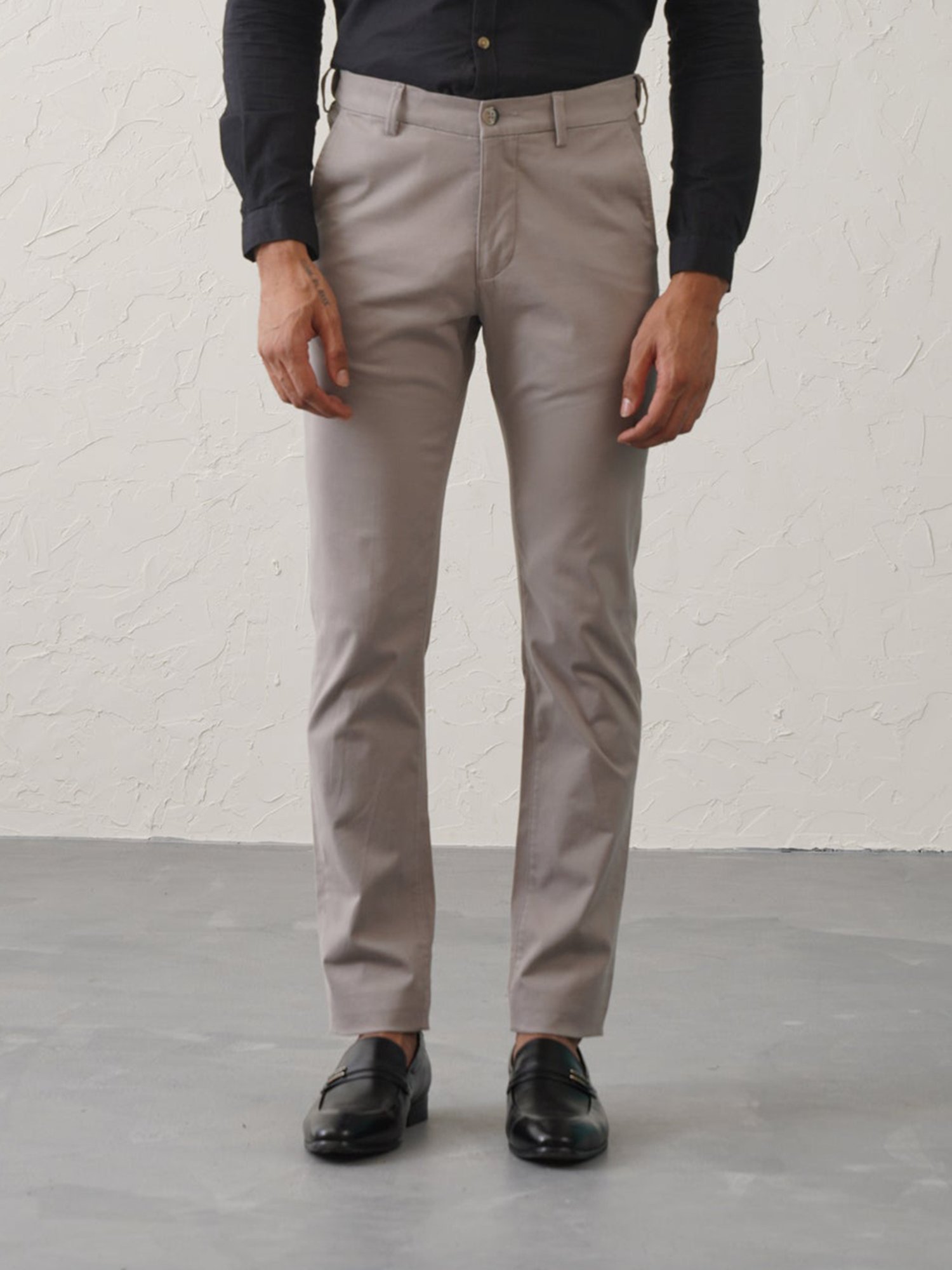 MinusOne Grey Regular Fit Chinos
