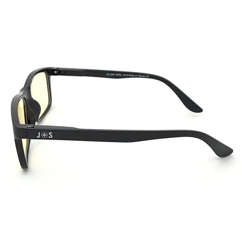 Vision Blue Light Shield Computer ReadingGaming Glasses 00 Magnification Anti Blue Light 100 UV Protection High Definition Lens Classic Rectangle Glossy Black Frame