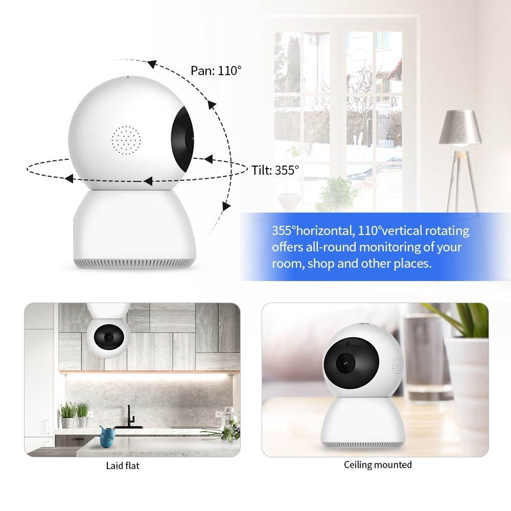 Smart PTZ IP Cameras 1920*1080P 2MP Wifi Indoor Wireless Security Camera 9 IR LEDs Phone Control Motion