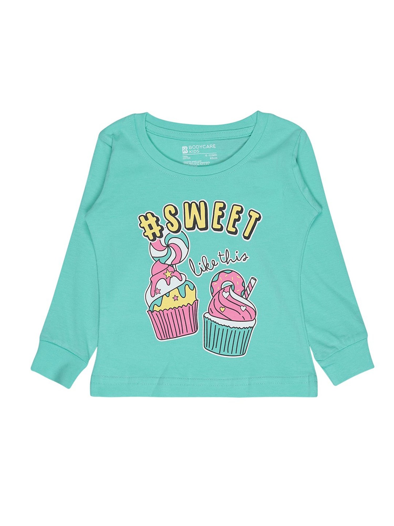 Bodycare Kids Green Printed Full Sleeves T-Shirt