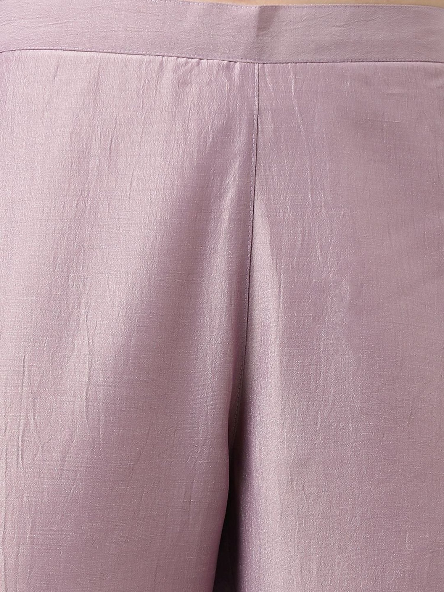 Janasya Purple Embroidered Kurta Pant Set With Dupatta