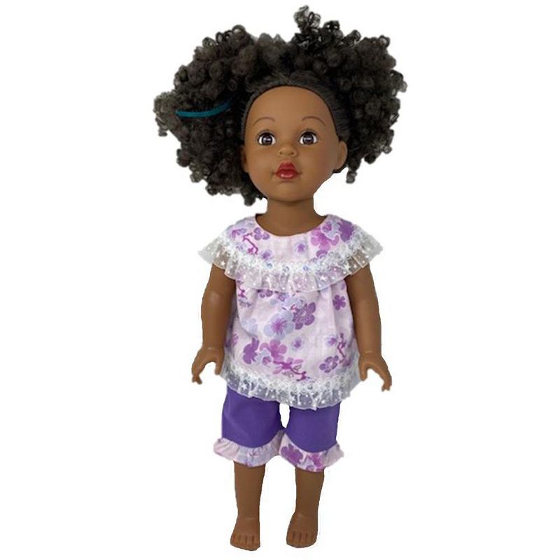 Doll Clothes Superstore 3 Piece Doll Clothes Lavender And Purple Print Fits Baby Dolls