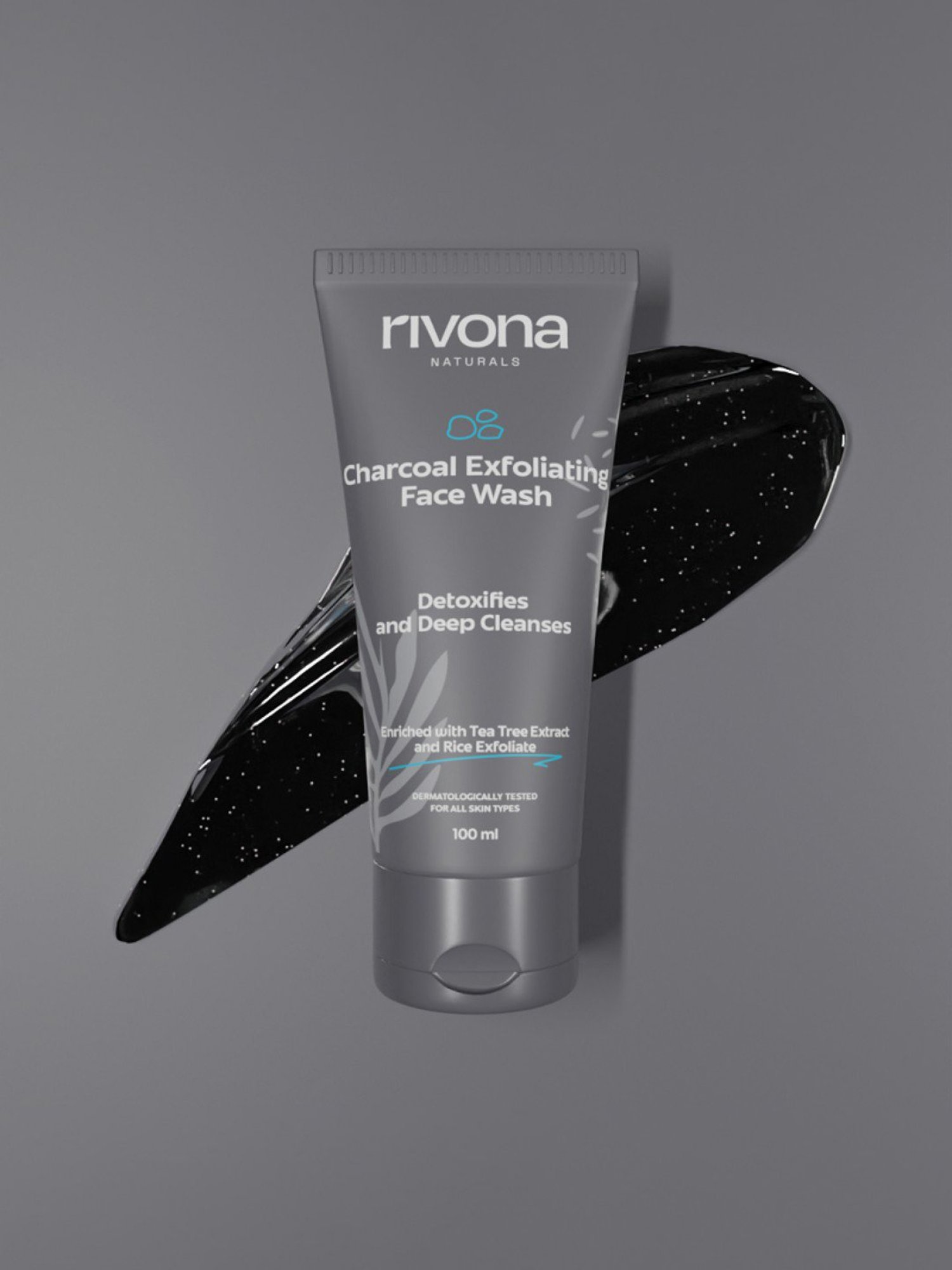 Rivona Naturals Charcoal Exfoliating Face Wash - 100 ml