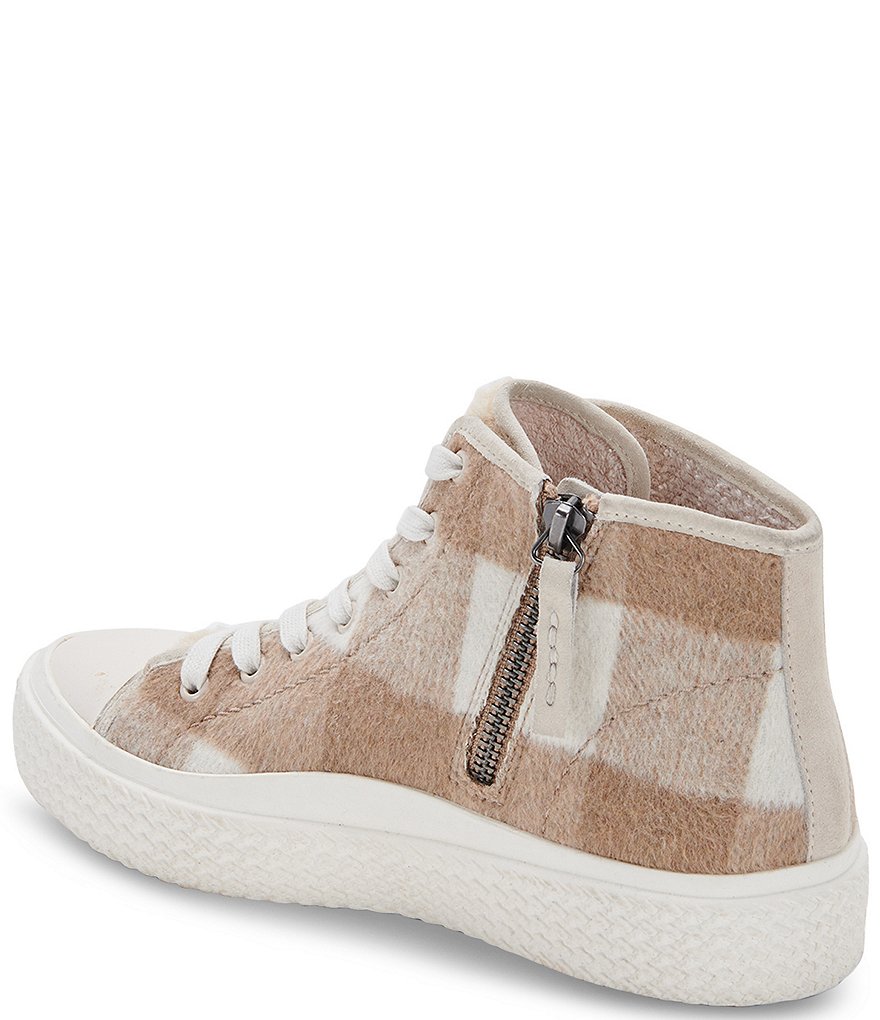 Dolce Vita Veola Plush Plaid Faux Shearling High Top Sneakers