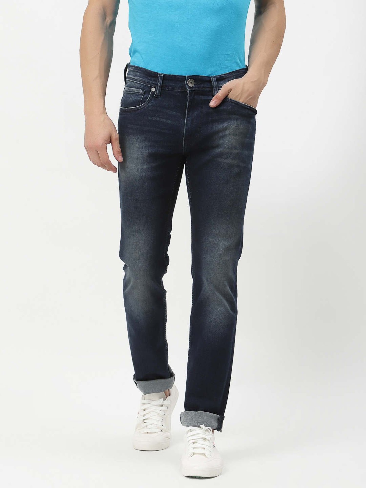 Pepe Jeans Dark Blue Slim Fit Lightly Washed Jeans