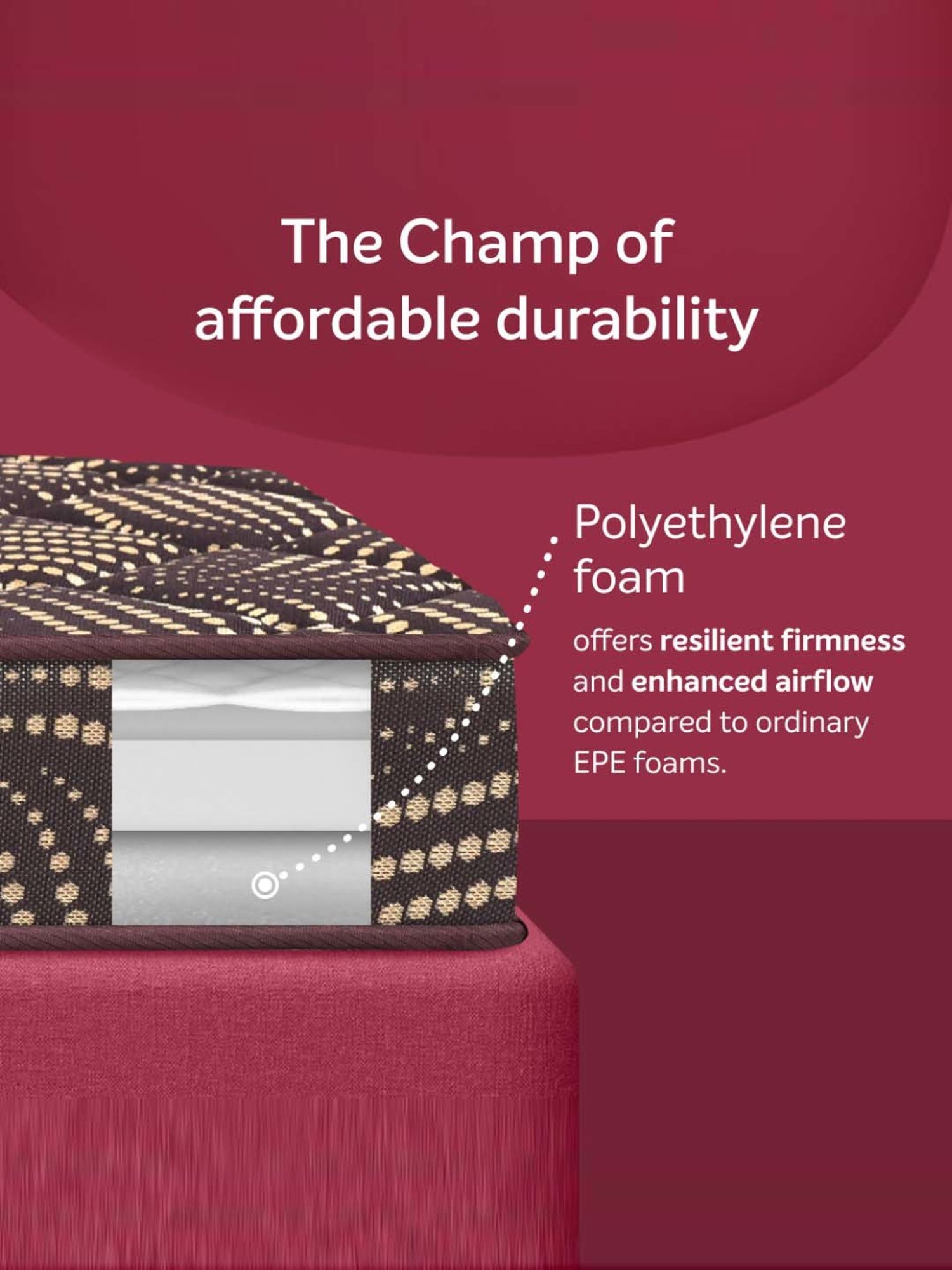 Sleepwell Champ Brown Pu Foam Single Medium Firm Mattress