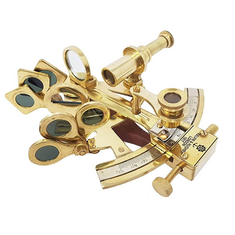 Sextant Navigation Instrument Sextante Navegacion Marine Sextant in Hardwood Gift Box 4 inches Shiny Brass