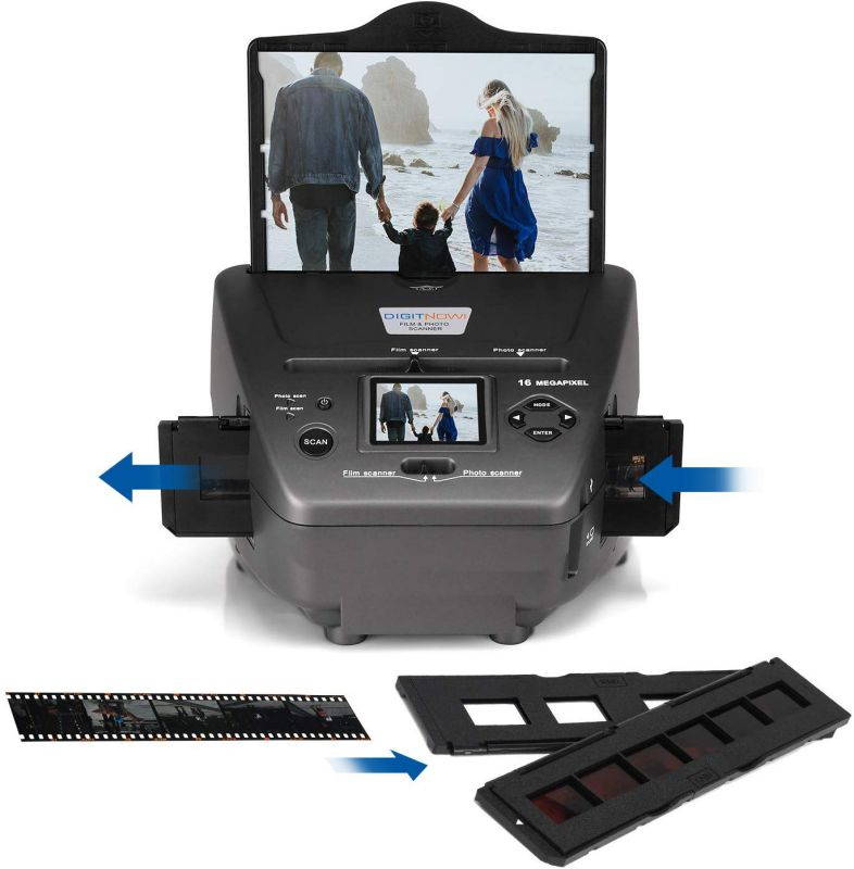 All-in-One High Resolution 16MP Film Scanner, with 2.4" LCD Screen Converts 35mm/135slides&Negatives Film Scanner Photo, Name Card, Slides and Negatives for Saving Films to Digital Files