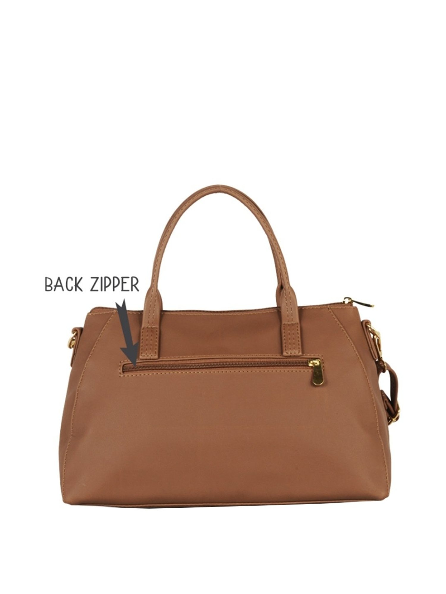 Baggit Brown Solid Medium Handbag