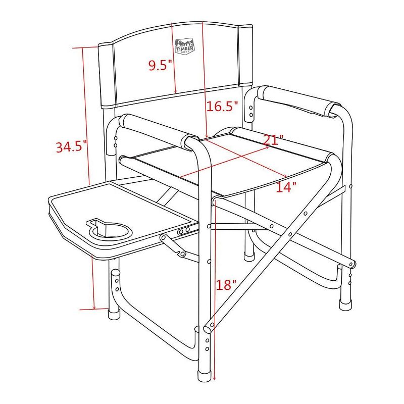Timber Ridge Indoor Outdoor Portable Lightweight Aluminum Frame Folding Camping Directors Chair with Side Tables, Camo (2 Pack)