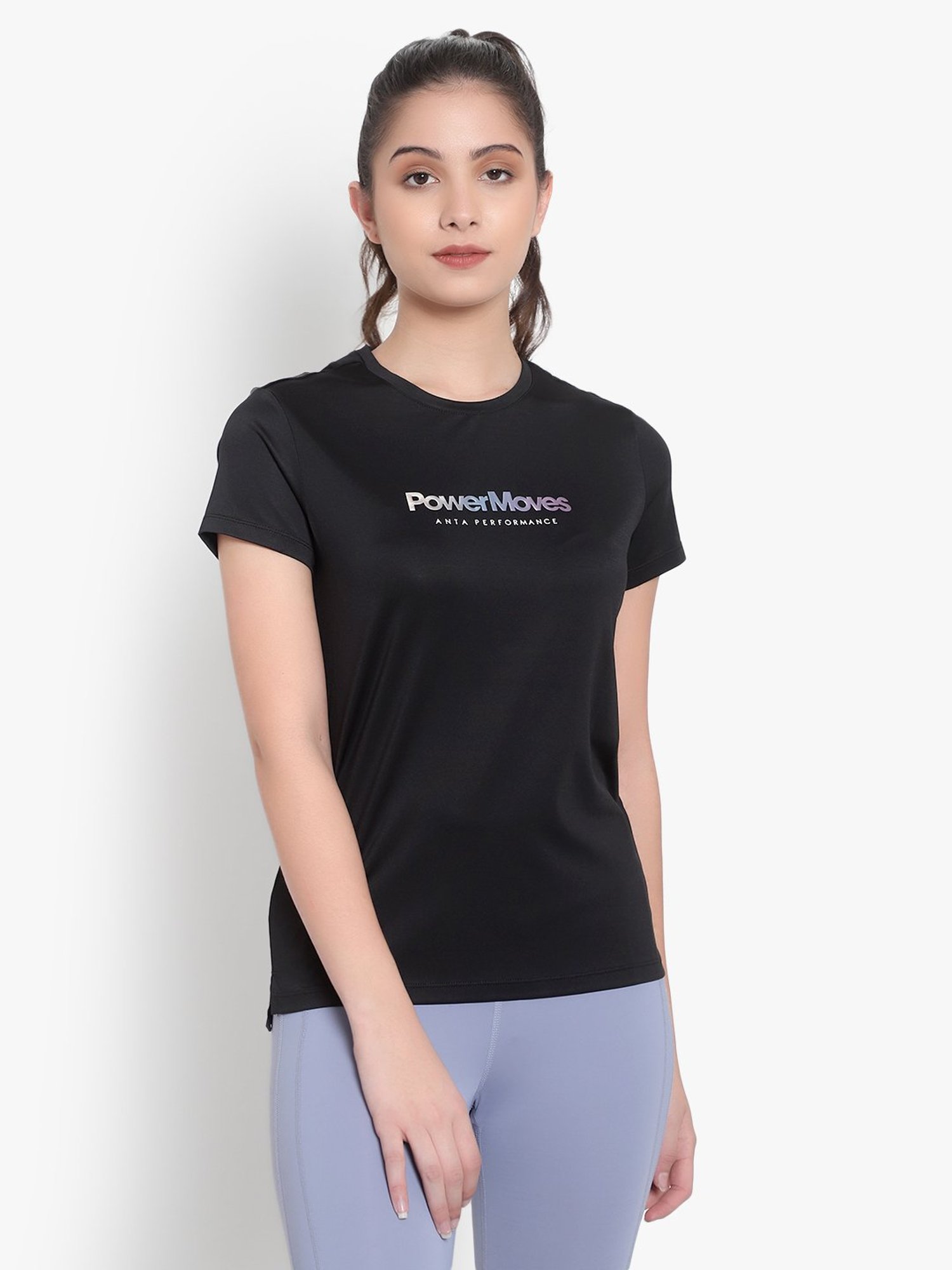 Anta Black Printed Sports T-Shirt