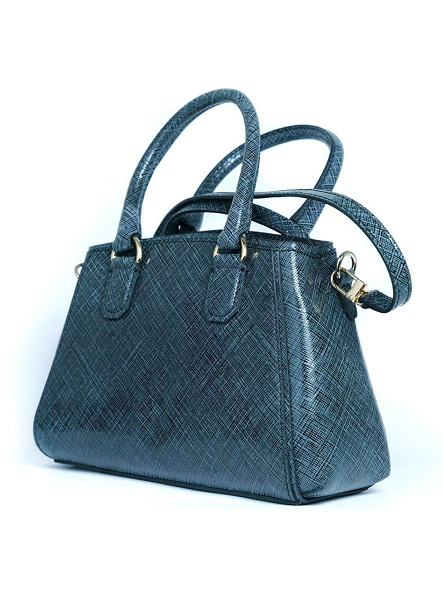 RI2K London Black Leather Medium Printed Handbag