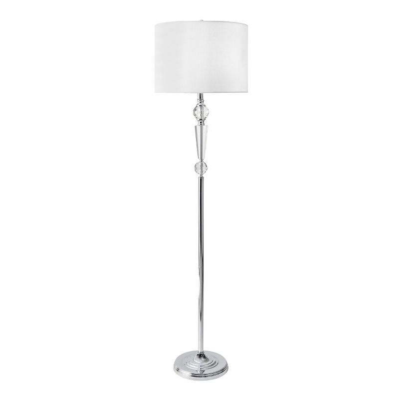 nuLOOM Bridgeton 63" Crystal Floor Lamp Lighting - Silver 63" H x 16" W x 16" D