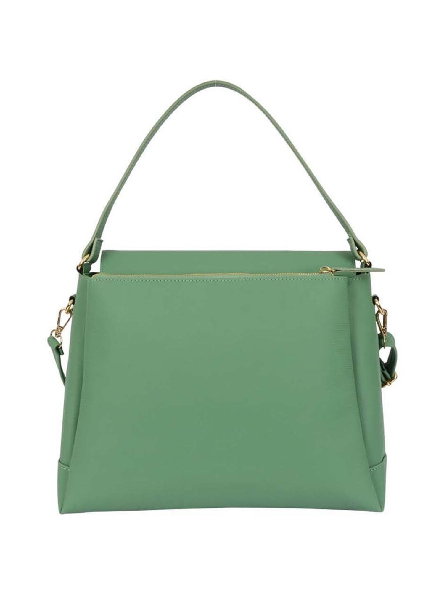 Baggit Green Solid Medium Satchel Handbag