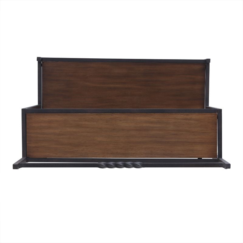 Alee Bakers Rack Rustic Brown With Dark Distressed Pine - Aiden Lane