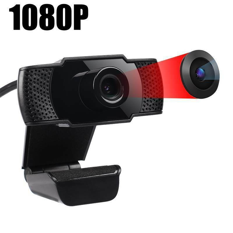 HD 1080P Webcam Desktop Laptop Computer PC Camera Built in Microphone Clip-On for Video Calling Video Conferencing Autofocus Dual Mic USB 2.0 Web Cam