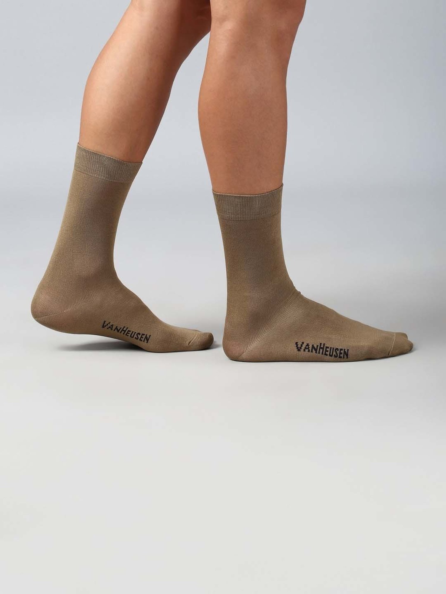 Van Heusen Brown Cotton Solid Socks - Set of 1