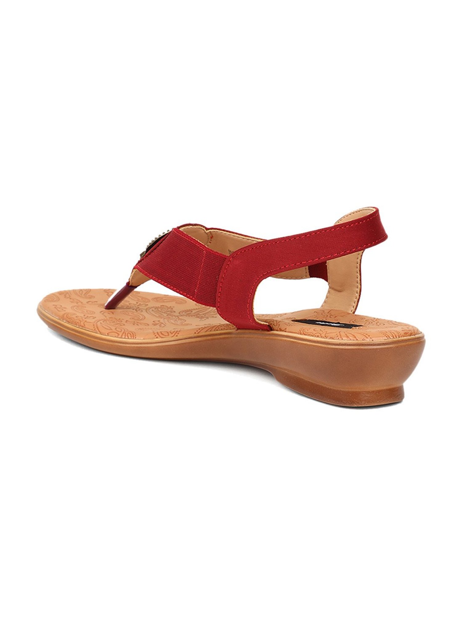 Bata Women's Maroon Sling Back Wedges