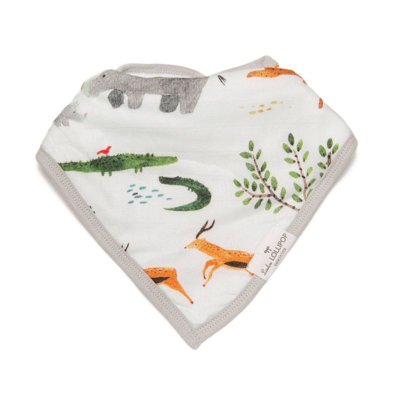 Loulou Lollipop Muslin Bandana Bib Set - Safari Jungle