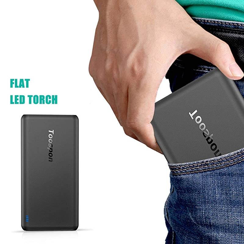 Ports Power Bank 30000mAh Super Bright Flashlight Portable Charger Quick Charge Phone Tablet Camera Bluetooth etc