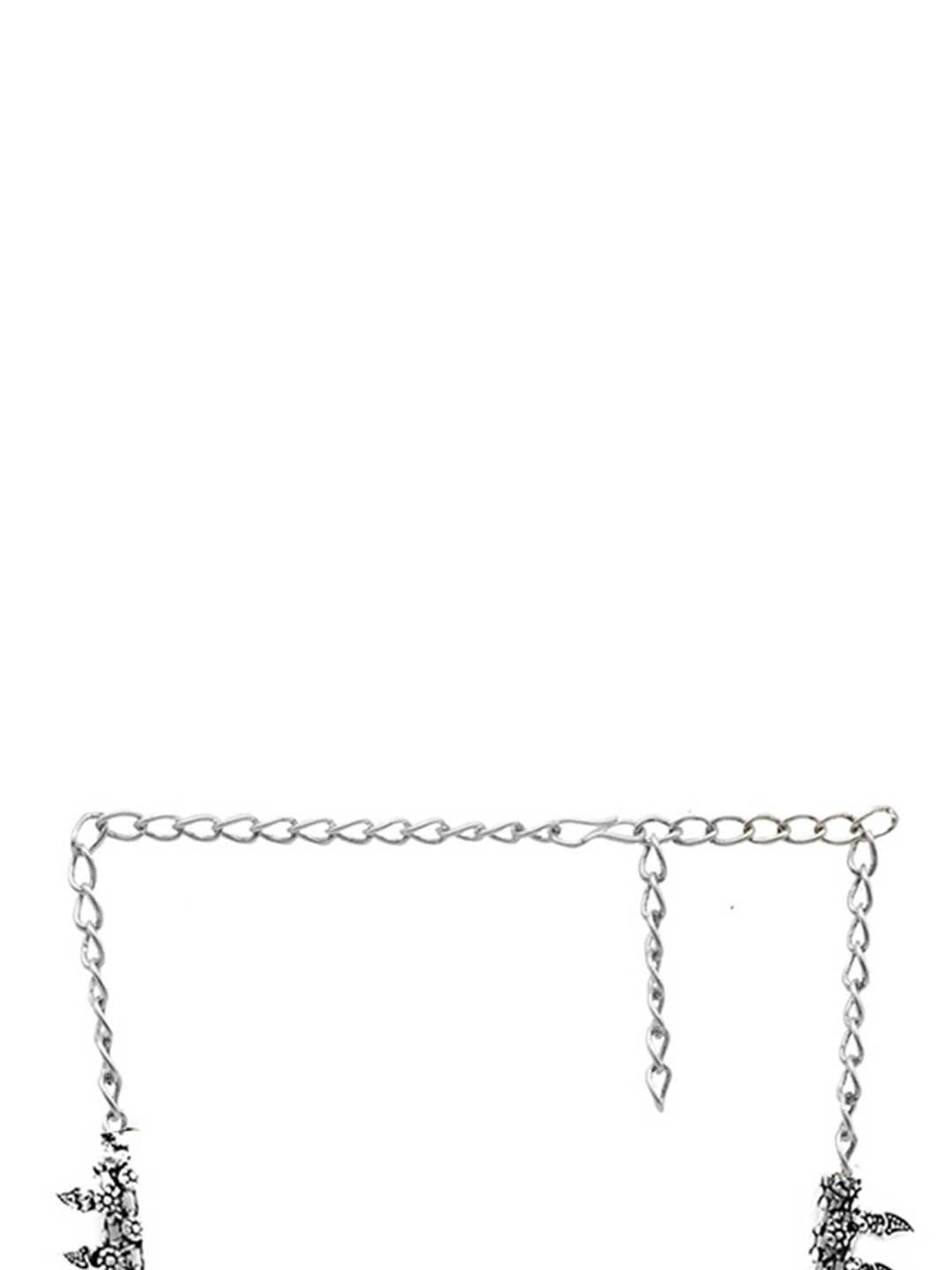 Teejh Ethnic Mayra Silver Oxidized Long Necklaces for Women