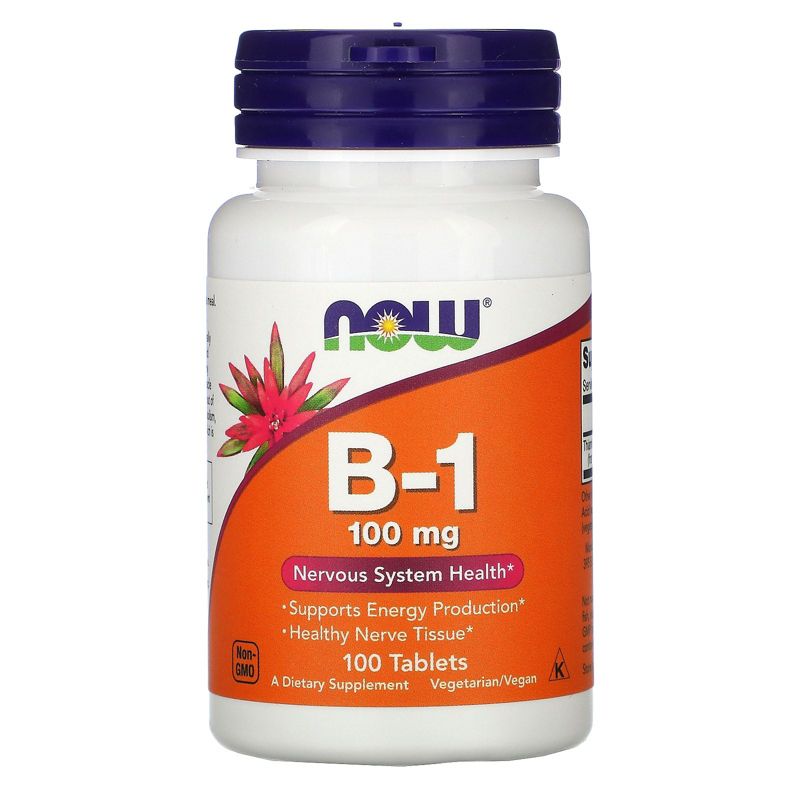 Now Foods B-1, 100 mg, 100 Tablets, Vitamin B