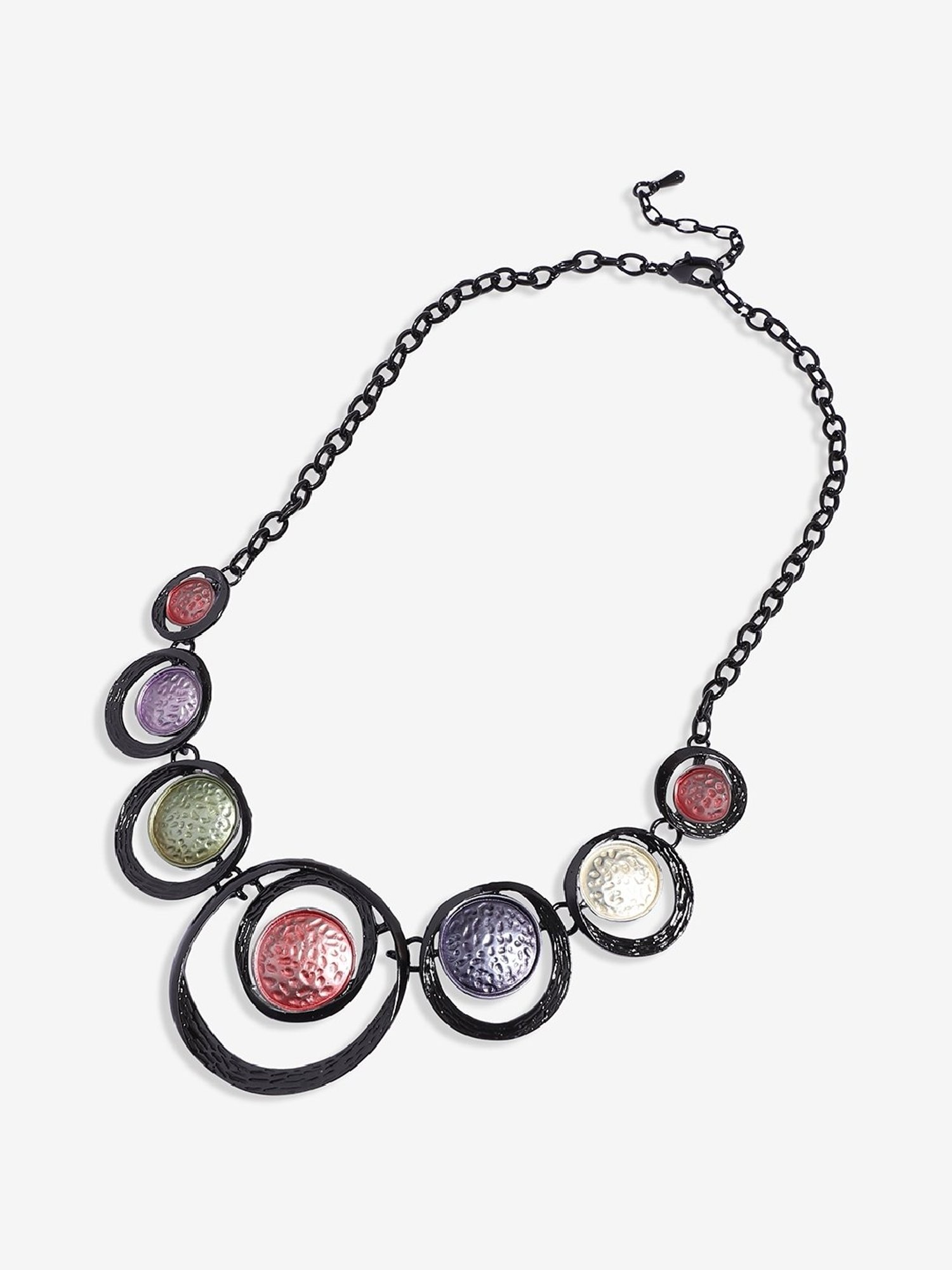 Sohi Women's Multicolour Dented Circular Jewellery Set