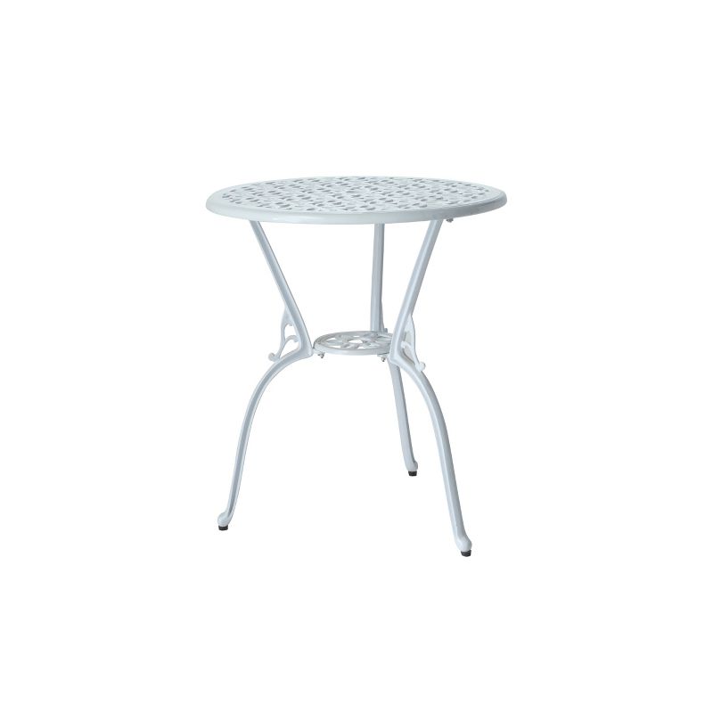 Segreto 3pc White Cast Aluminum Patio Bistro Set - Alfresco Home