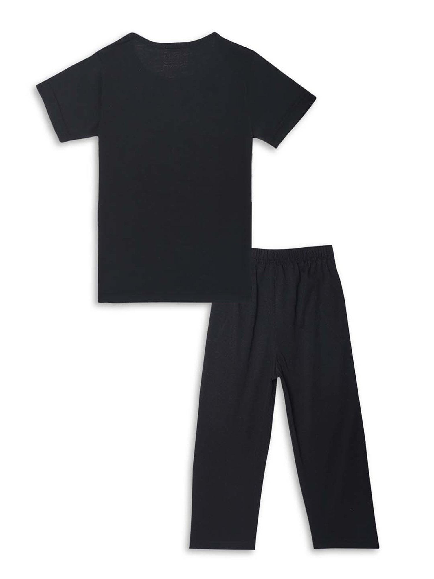 Vimal Jonney Kids Yellow & Black Printed T-Shirt Set