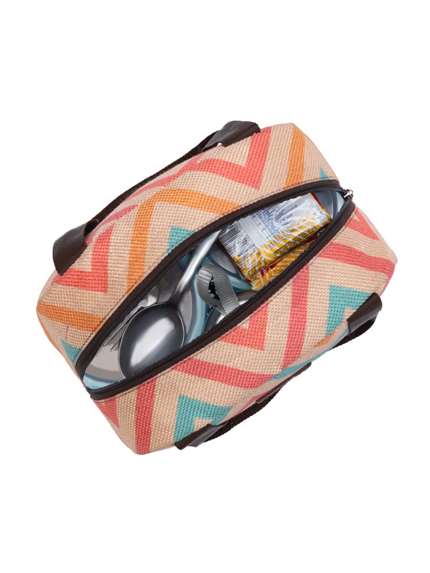 ZOUK Multicolor Geometric Lunch Bags