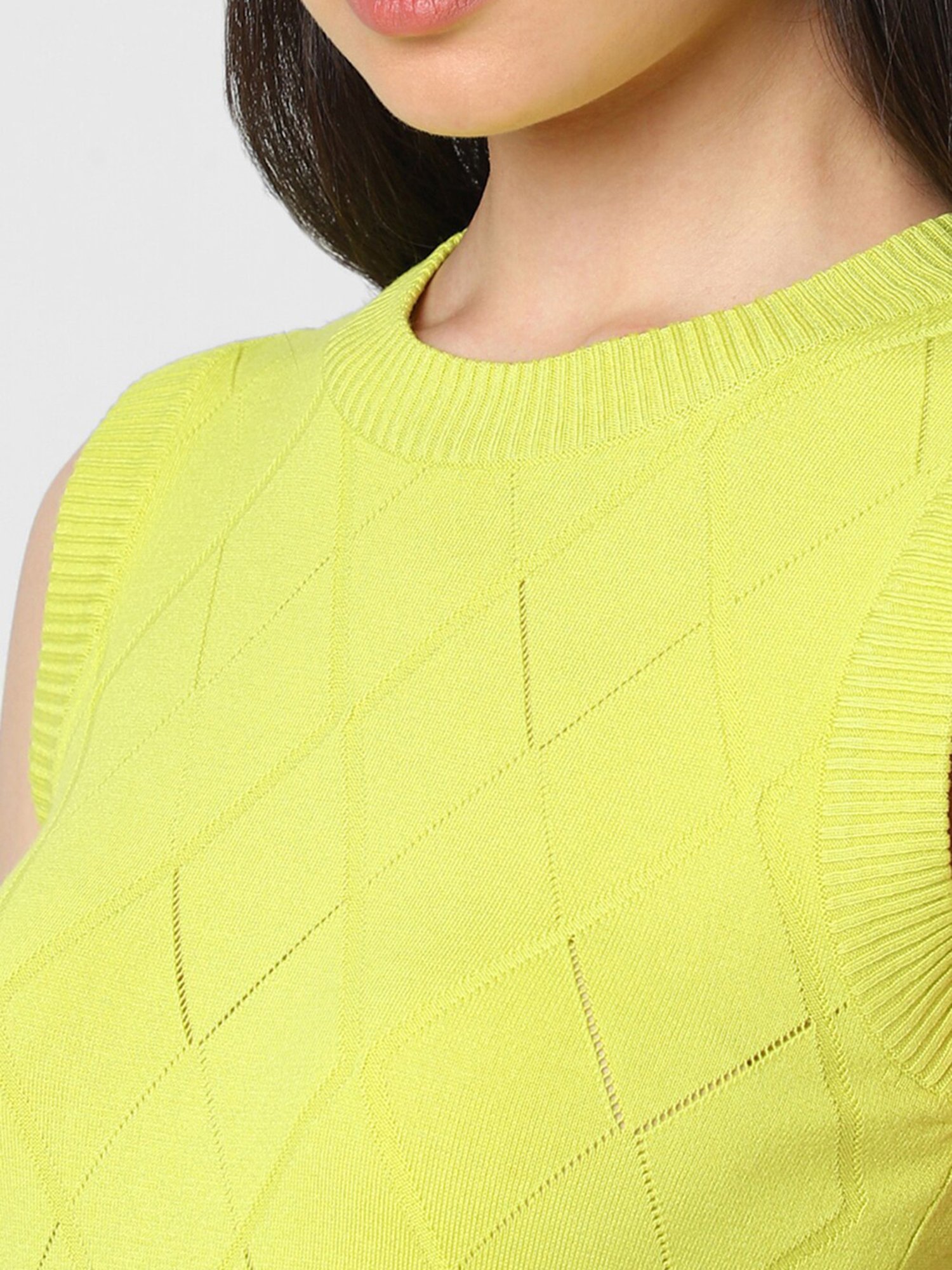 Van Heusen Yellow Self Design Top