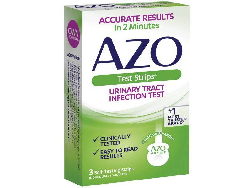 AZO Urinary Tract Infection Test Strips, UTI Test Results in 2 Minutes - 3ct