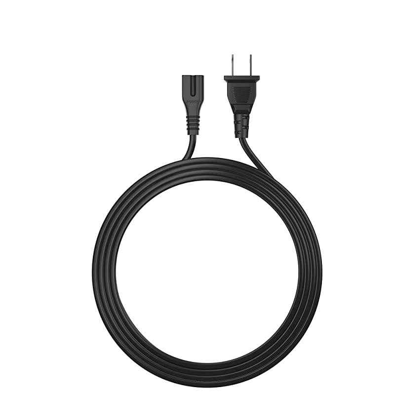 Long 6 Ft 2 Prong PolarizedPowerCord for VizioLEDTV SmartHDTV EMSeries and Others 2 Slot AdapterACWallCable IEC60320 IEC320 C7 to NEMA 115P