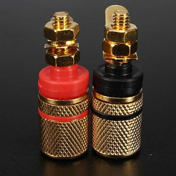 Amplifier Speaker Terminal Binding Post Banana Plug Socket Connector 2x Gold Plated Suitable for 4mm banana plugs