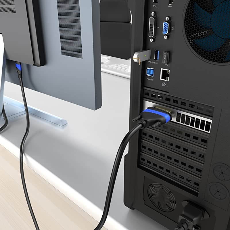 HDMI-DVI adapter cable &ndash; 25ft (bi-directional, DVI-D 24+1/High Speed HDMI cable, 1080p/Full HD, digital video cable, connect HDMI devices to DVI monitors or vice-versa, black)