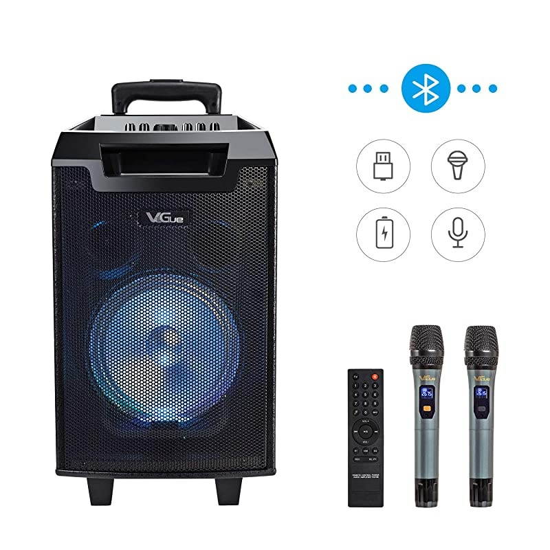 Wireless Karaoke Machine, Portable PA System Bluetooth Speaker with 8'' Subwoofer, Wireless Singing Machine for Home Karaoke, Party, Meeting, Outdoor/Indoor Activities