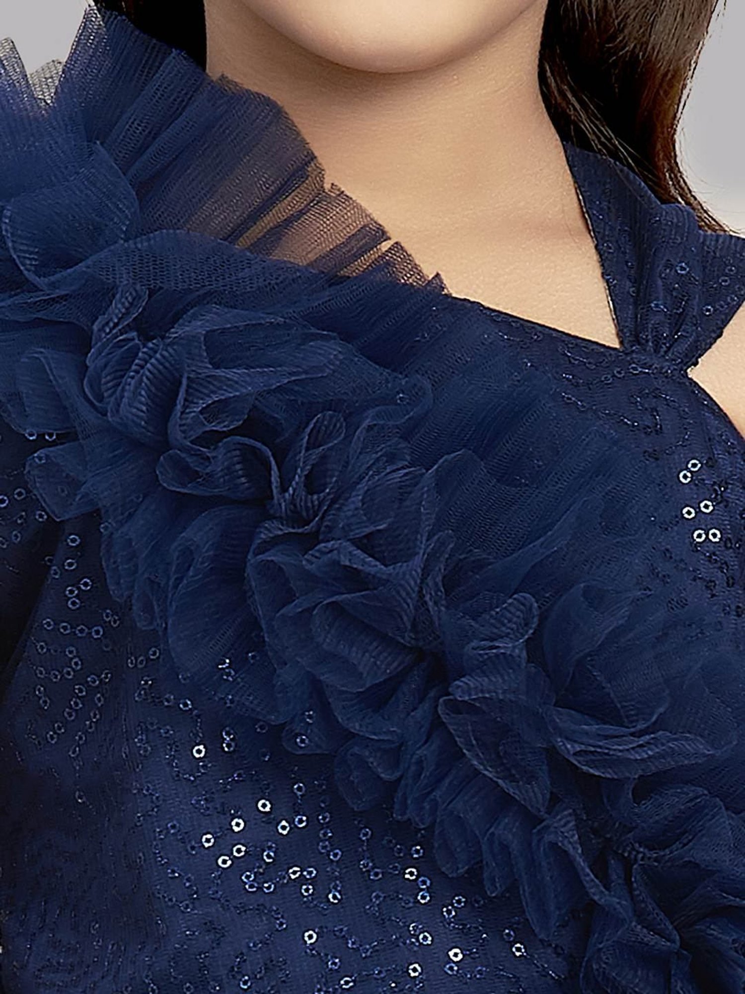 Pink Chick Kids Navy Sequence Gown