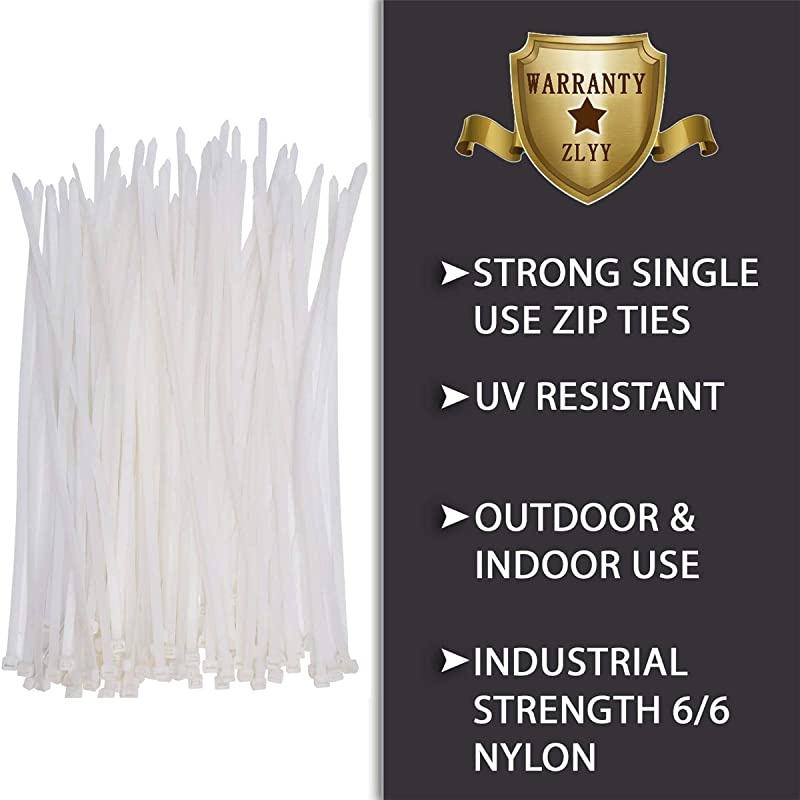 Ties Self-Locking 6 inches Nylon Cable ties,Standard Medium Length Industrial Grade Cable ties Tightly Bind Anything