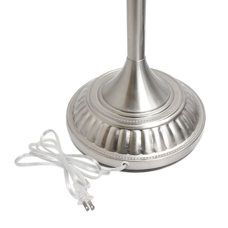 1 Light Torchiere Floor Lamp with Marbleized Glass Shade Brushed Nickel - Elegant Designs