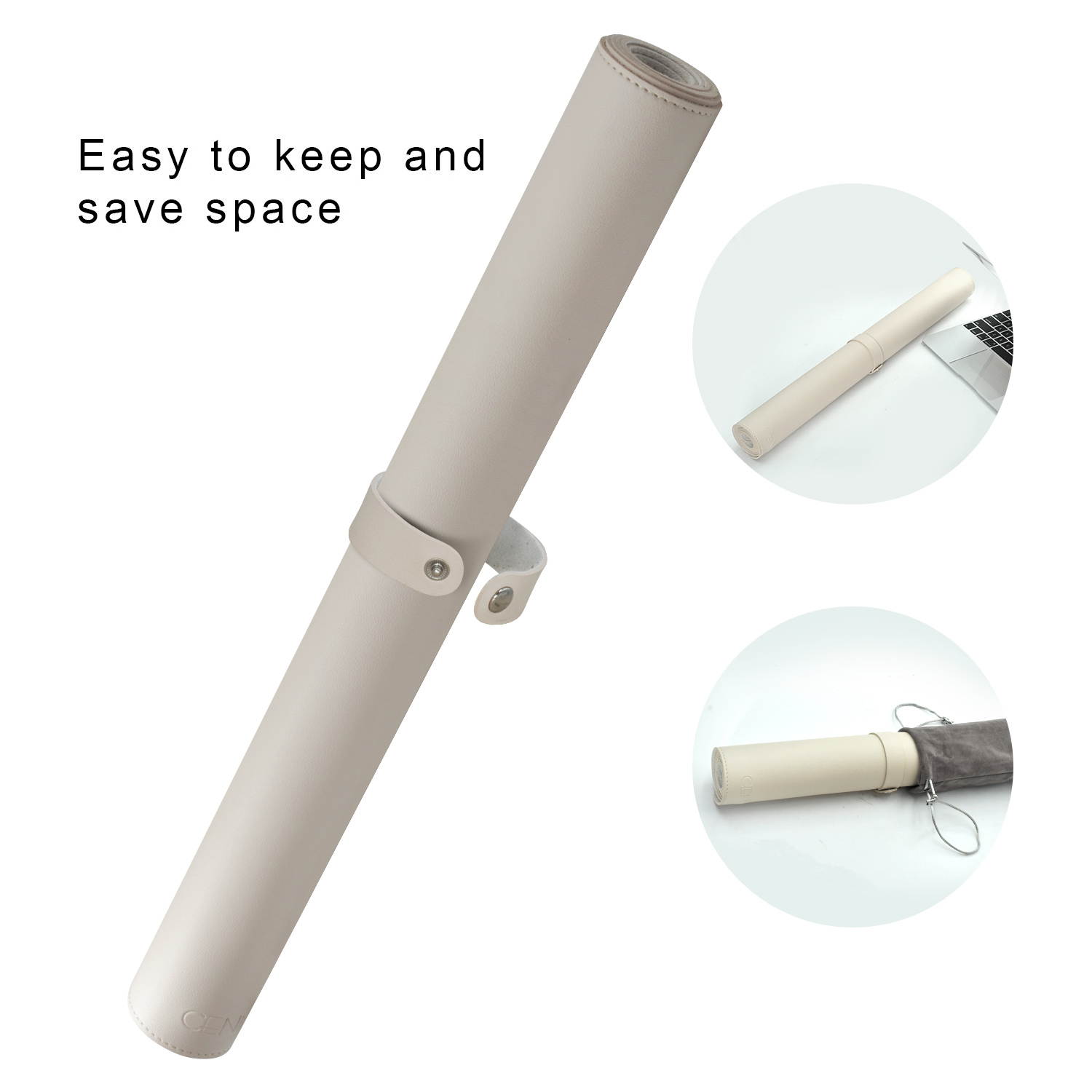 Large PU Leather Desk Pad 130*60cm Keyboard Mat Mousepad Non-slip Gaming Desktop Office Desk Mat for Game Player PC Computer - White