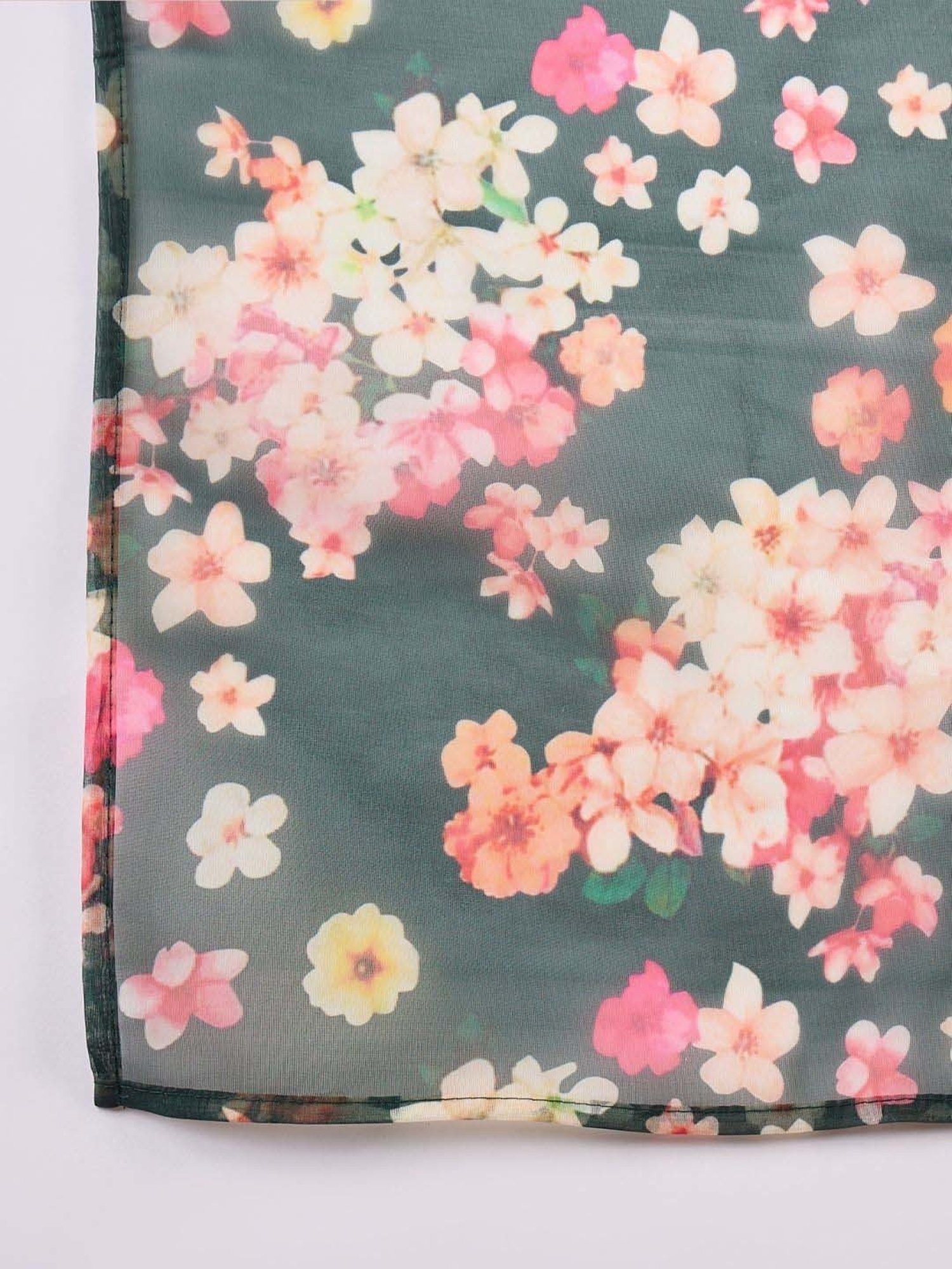Inweave Green Floral Print Dupatta