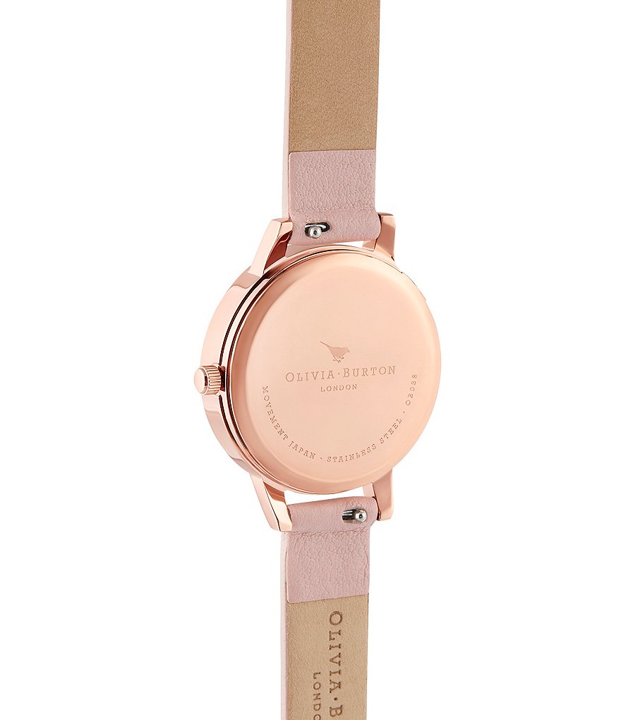 Olivia Burton Sunlight Florals Dusty Pink & Rose Gold Leather Strap Watch