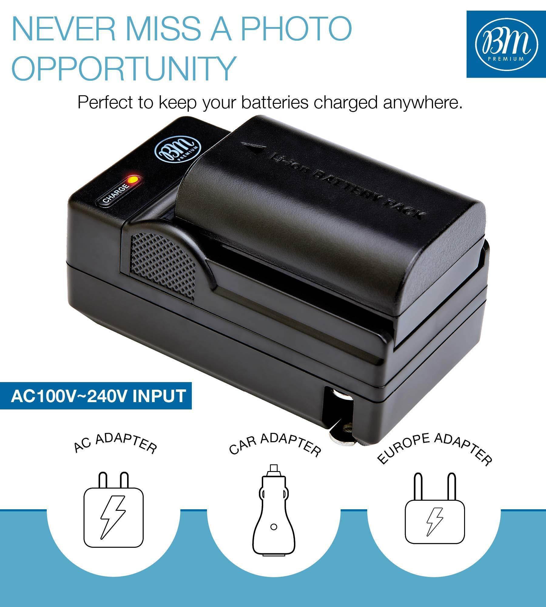 battery grip kit for canon eos 70d, eos 80d digital slr camera includes vertical battery grip bge14 replacement + qty 4 bm premium lpe6 batteries + rapid ac/dc charger