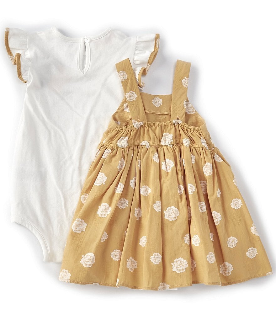 Pippa & Julie Baby Girls Newborn-24 Months Flutter-Sleeve Tee & Floral Jumper Dress Set