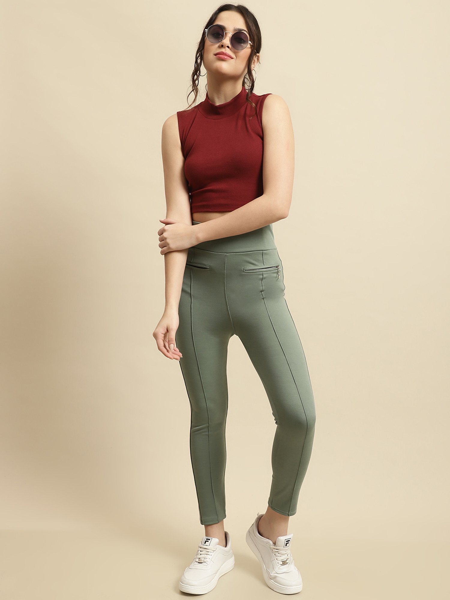 TAG 7 Green High Rise Jeggings