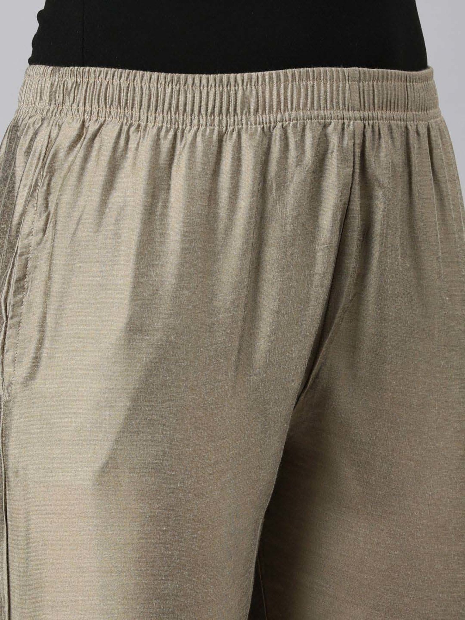 TWIN BIRDS Dark Beige Embroidered Pants